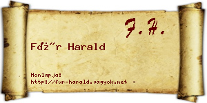 Für Harald névjegykártya